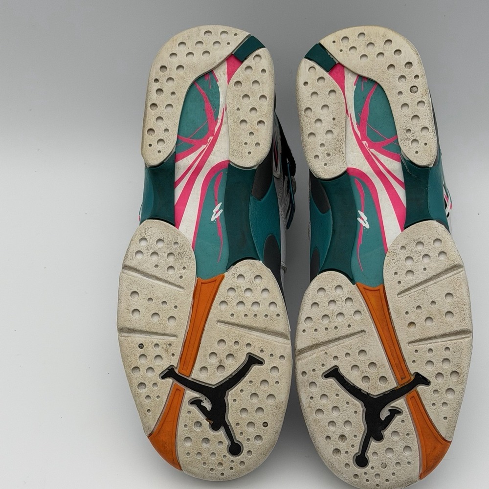 Air Jordan 8 Retro GS South Beach White Turbo Green 305368-113 Size 6Y Women 7.5 - Picture 9 of 14